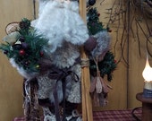 Santa Large Hancrafted Vintage Woodland Santa By A Skilled Craftsperson Tree Snowshoes Skis Woodland Santa Large Standing Santa Claus