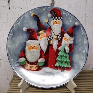 Vintage Santa Plate: Hand-Painted Christmas Serving Plate (12.5&quot;)