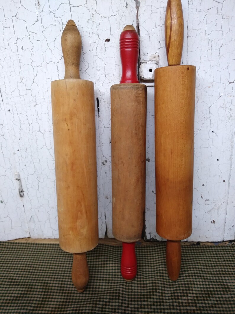 Farmhouse Kitchen Vintage 1940s Glass Bakery Rolling Pin
