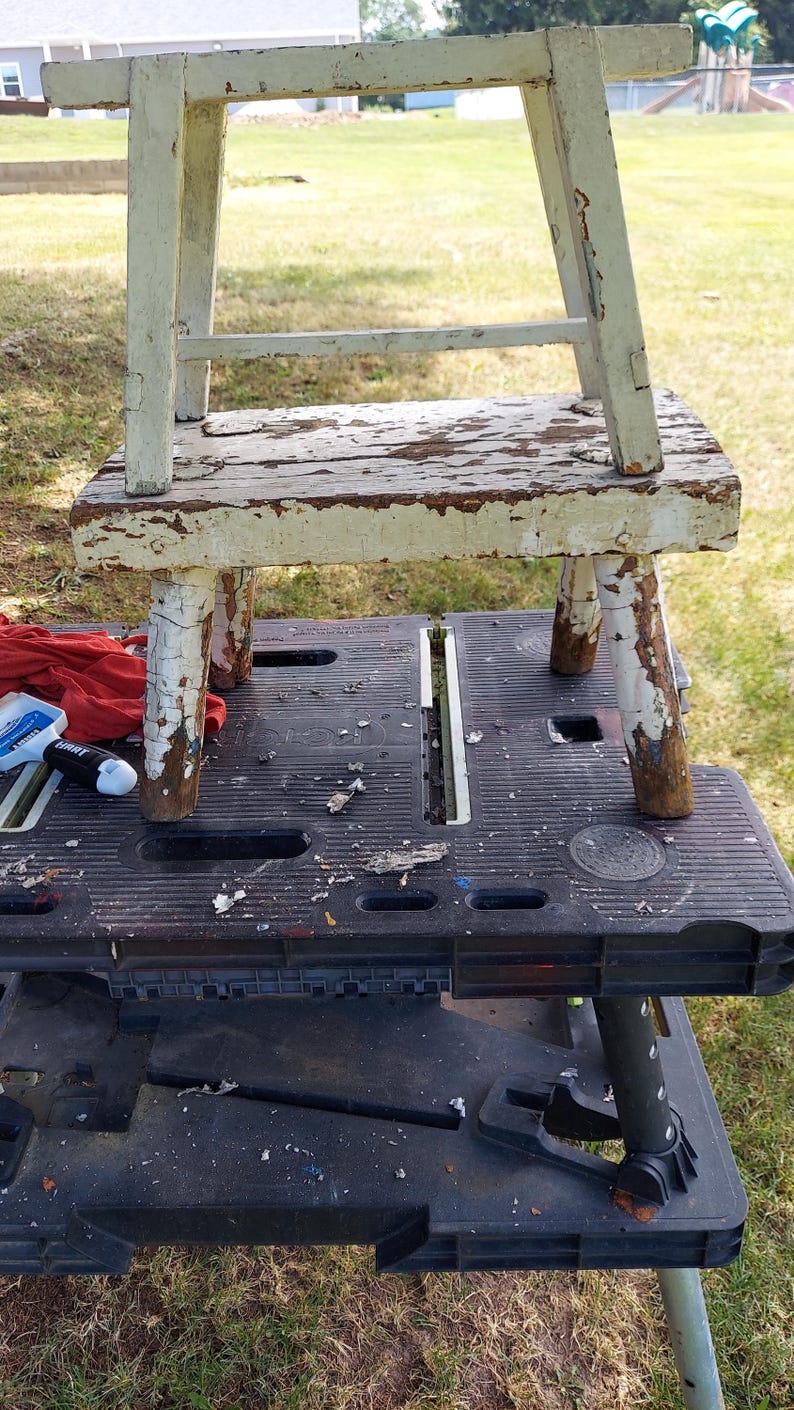 Antique Primitive Handcrafted Wooden Foot Stool, Step Stool, Table ...