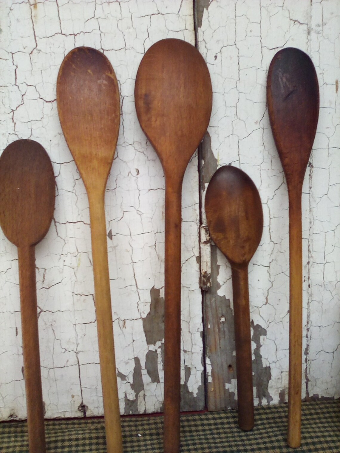 Wooden Spoons / Five Old Wooden Spoons / Vintage Antique Etsy