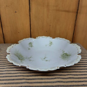 Antique Lusterware German Made Dish / Transferware White Dish Detailed Edge / German Porcelain Plate / Turn of The Century German Plate image 6