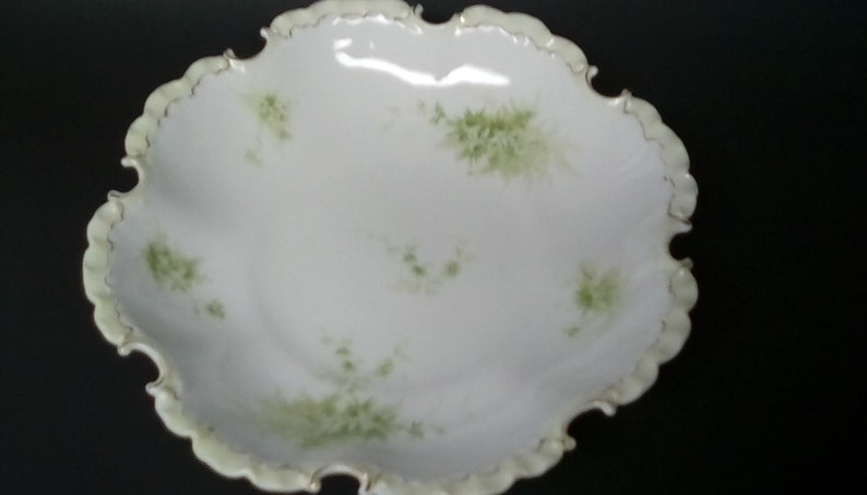 Antique Lusterware German Made Dish / Transferware White Dish Detailed Edge / German Porcelain Plate / Turn of The Century German Plate image 10