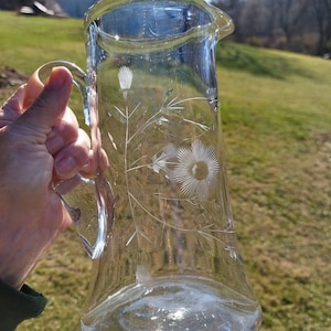 Pitcher / American Brilliant Cut Glass Pitcher / Vintage Glass Pitcher/ Exceptional Quality American Brilliant Cut Glass Pitcher/ Free Ship