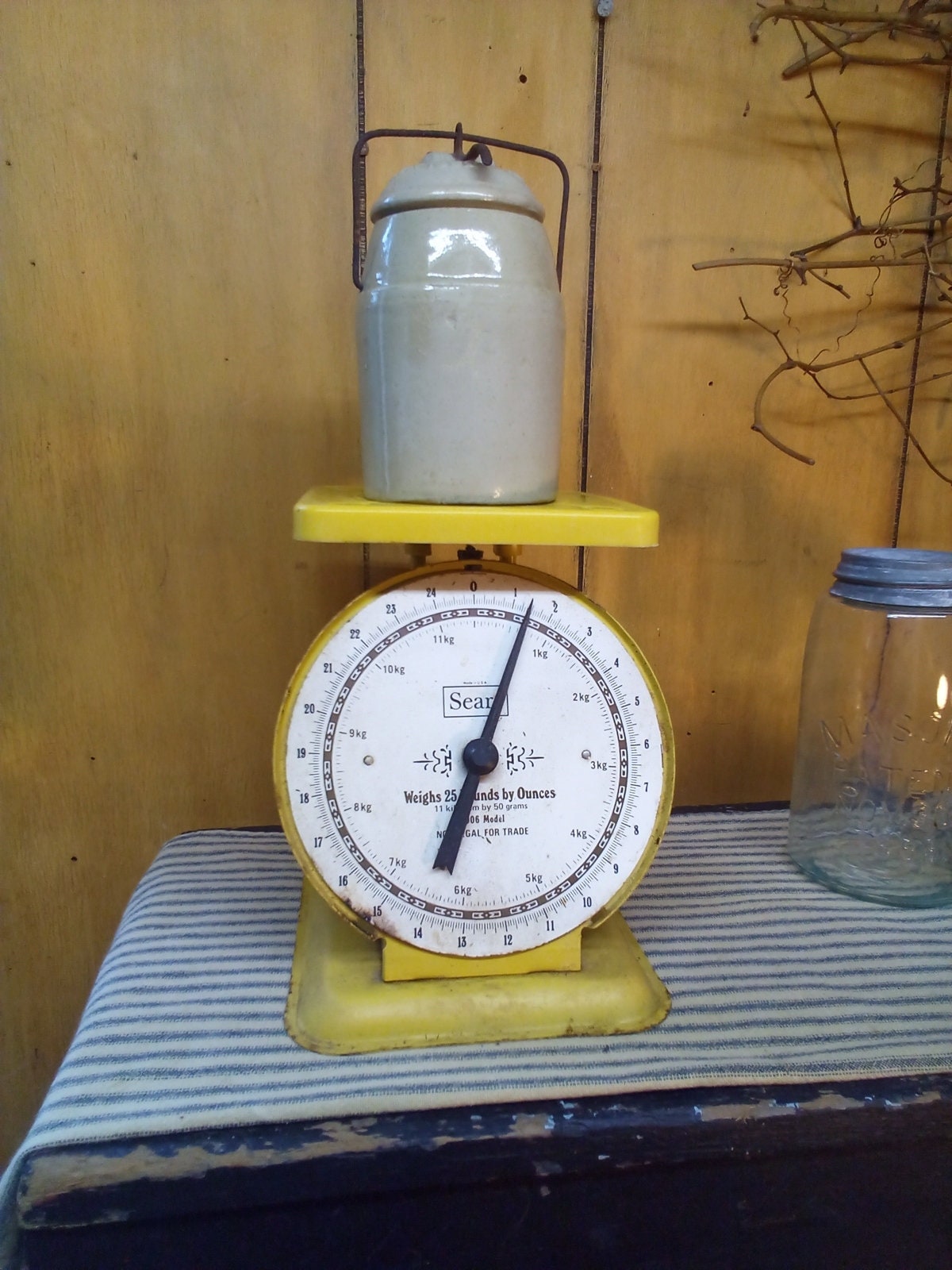Vintage Sears Kitchen Scale: Yellow 1906 Model, 25 Lbs - Etsy