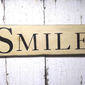 Sign / Handcrafted Wood SMILE Sign /  Hand Painted Sign / Dentist Office Sign / Inspirational Sign / Wood Sign / FREE SHIPPING