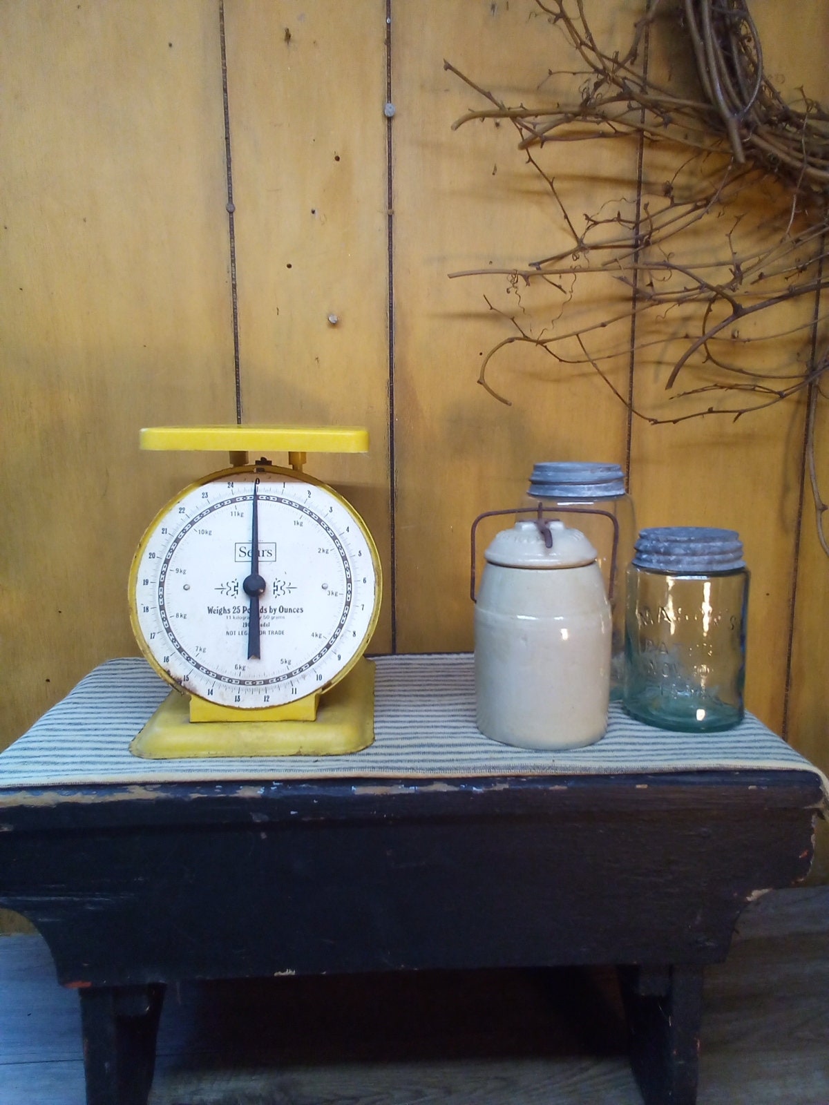 Vintage Sears Kitchen Scale: Yellow 1906 Model, 25 Lbs - Etsy