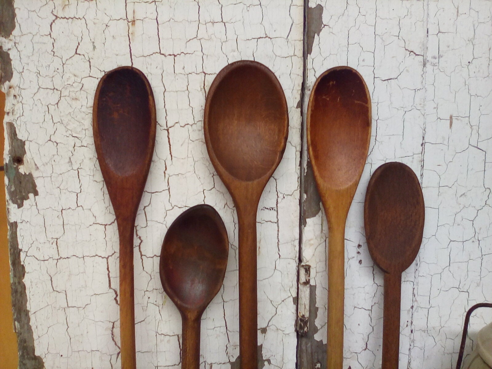 Wooden Spoons / Five Old Wooden Spoons / Vintage Antique Etsy