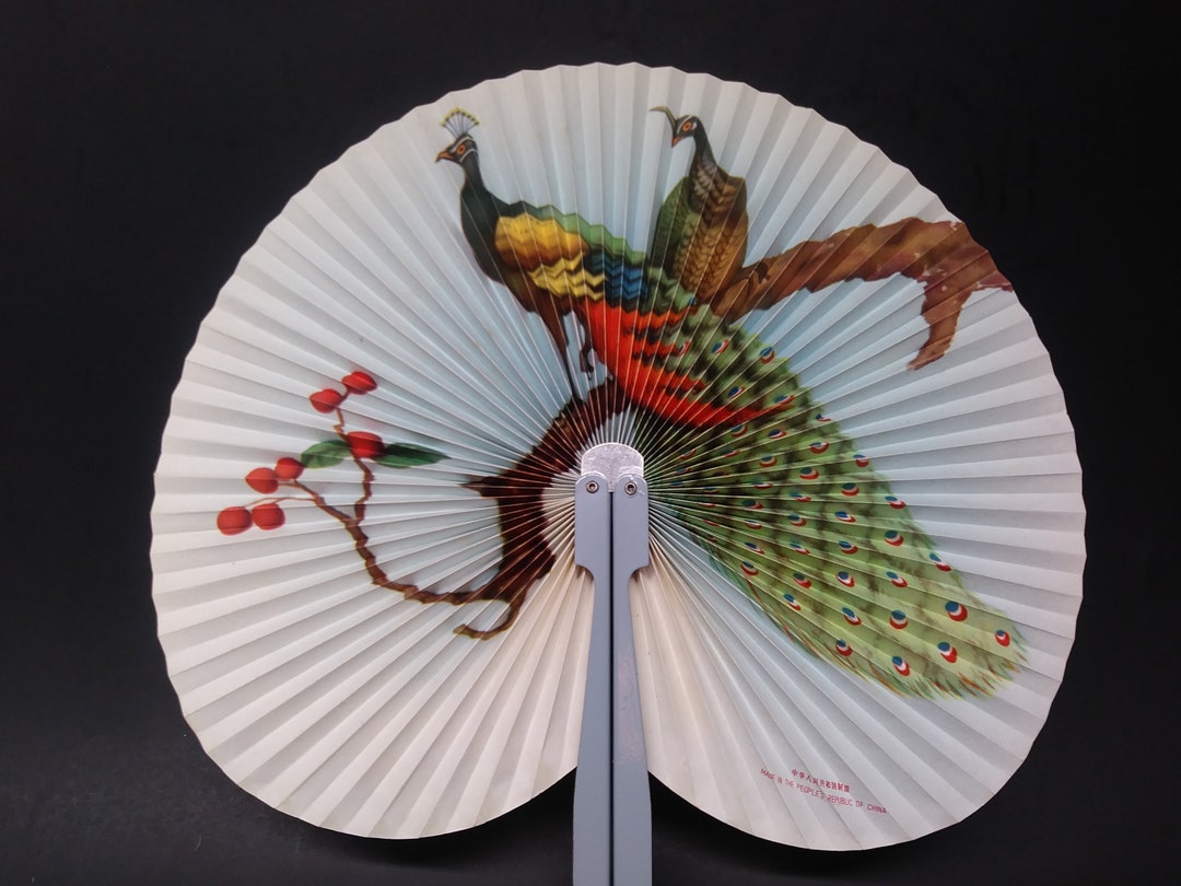 Fan / Handheld Paper Folding Fan / Vintage Folding Paper Etsy
