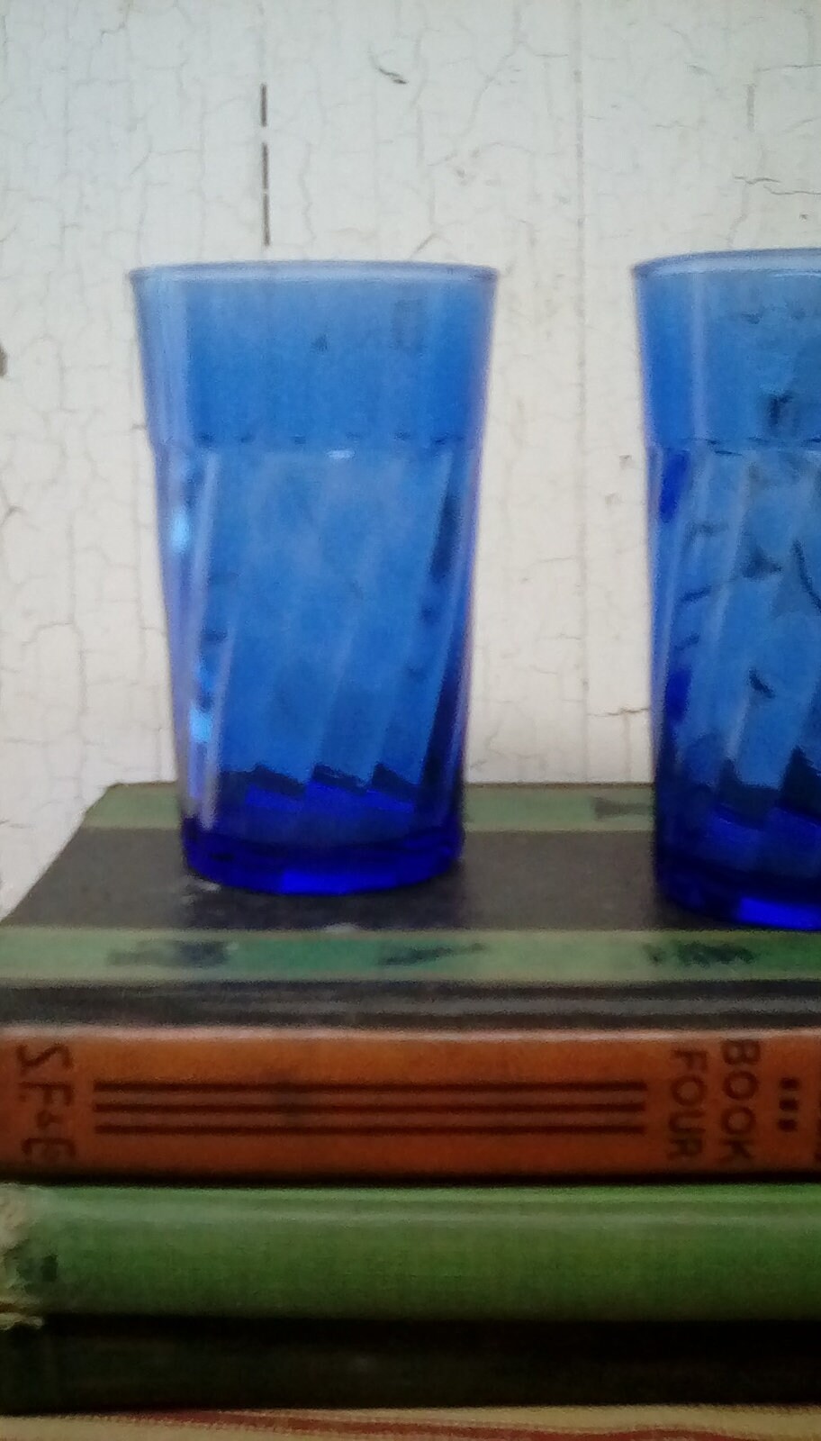 Cobalt Blue Glasses / Two Matching Vintage Cobalt Blue Etsy