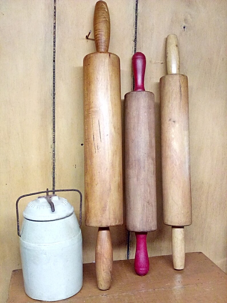 Rolling Pins / Three Vintage Antique Rolling Pins / Three Etsy