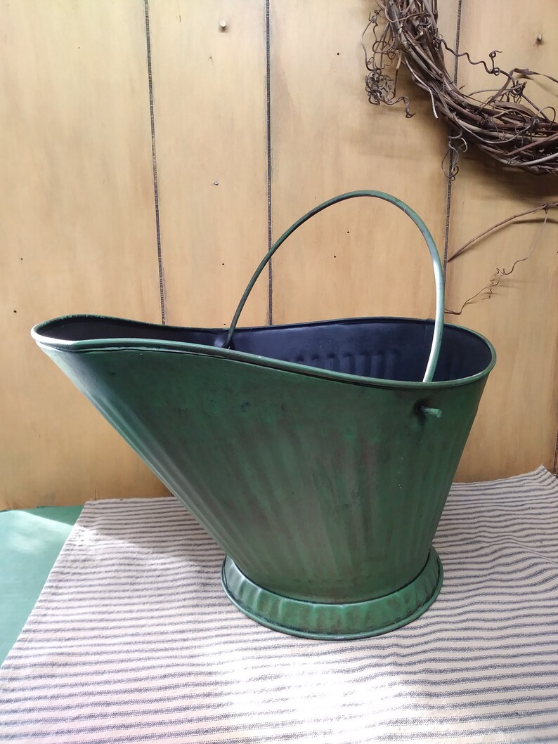 Bucket / Coal Bucket /painted Galvanized Metal Coal Bucket / Etsy