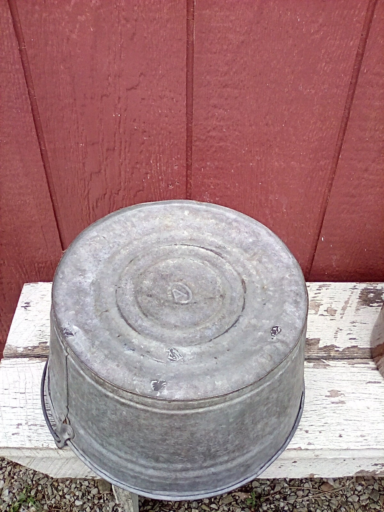 Galvanized Tub / Vintage Galvanized Metal Tub / Large Bucket Etsy