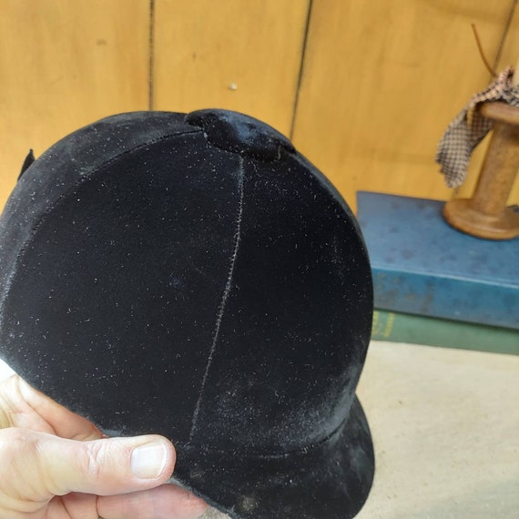 Vintage Riding Helmet / Equestrian Black Velvet F… - image 2