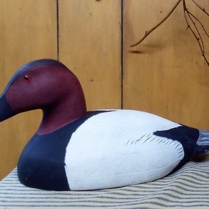 Decoy/Canvasback Duck Decoy/Hand Carved Wood Decoy / Hand Carved Hand Painted Duck Decoy With Glass Eyes /Vintage Duck Decoy From Solid Wood