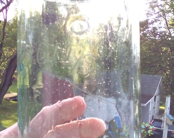 Antique Light Blue Collectible Quart Mason Jar: 1858 Patent, Zinc Lid