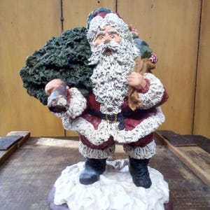 Vintage June McKenna Santa Figurine: 1988 Signed Christmas Collectible