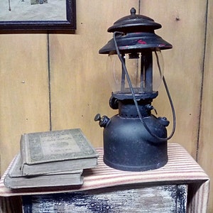 Lantern / Coleman Lantern / Vintage Collectible Model 200A Coleman Lantern From An Pennsylvania Amish Farm / Red Lantern Painted Flat Black