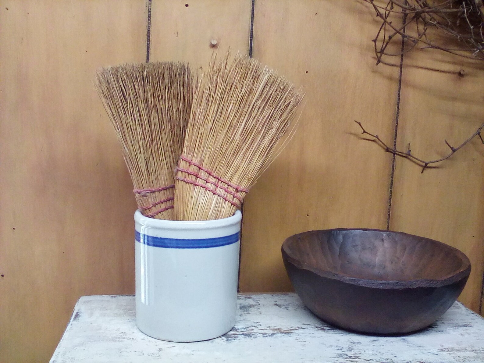 Whisk Broom / Two Vintage Whisk Brooms / 2 Large Vintage Whisk Etsy