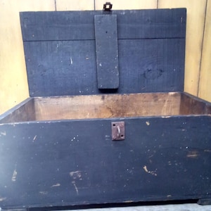 Antique Wooden Toolbox: Primitive Decor Storage Chest