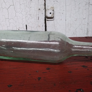Antique Bottles / Torpedo Bottle / Green Tint Antique Torpedo Soda Bottle / Soda Bottle / Old Pop Bottle