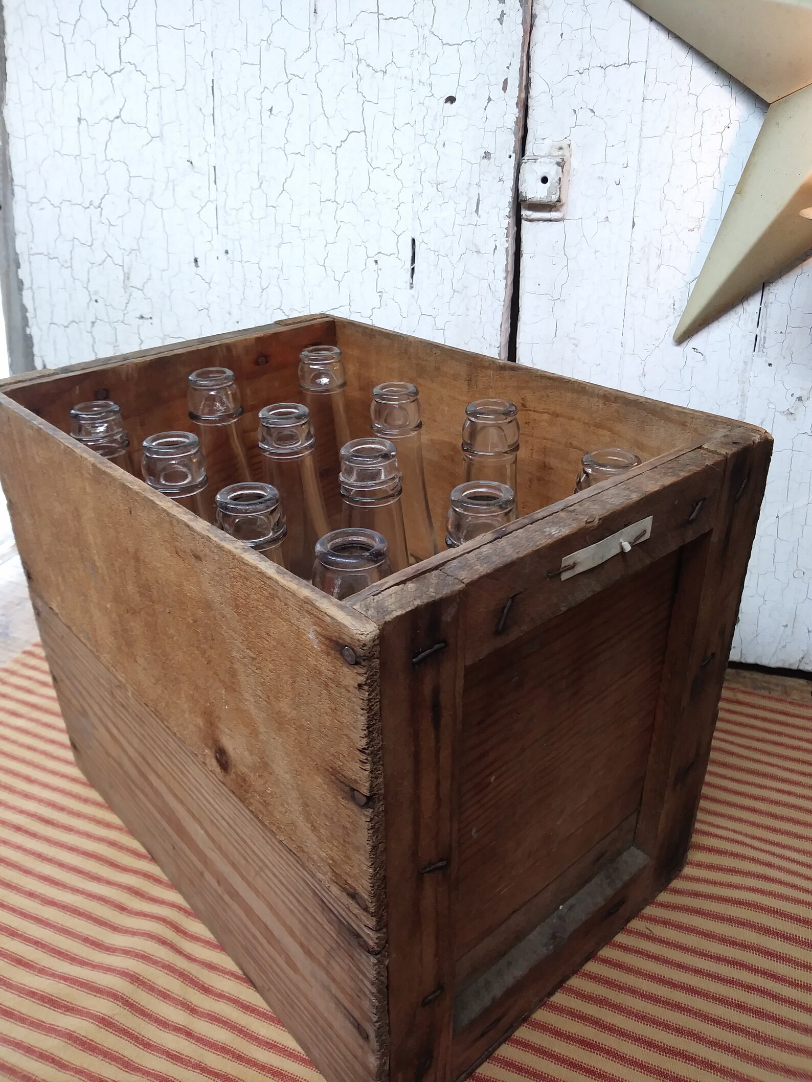 Pop Bottle Case / Antique Soda Pop Wooden Case With 12 Clear Etsy