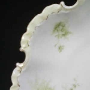 Antique Lusterware German Made Dish / Transferware White Dish Detailed Edge / German Porcelain Plate / Turn of The Century German Plate image 4