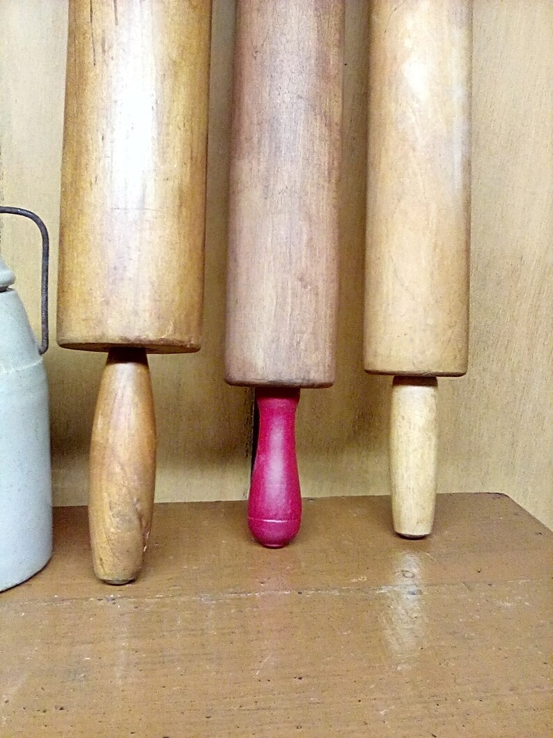 Rolling Pins / Three Vintage Antique Rolling Pins / Three Etsy