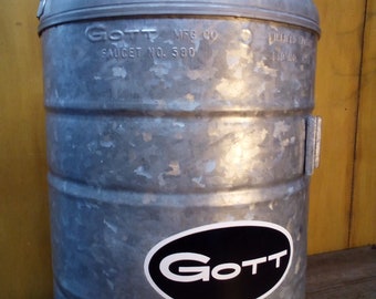 Vintage Cooler / GOTT  3 Gallon Galvanized Cooler With Faucet / Galvanized Cooler For Liquids / Picnic - Tailgate - Beach - Camping Cooler