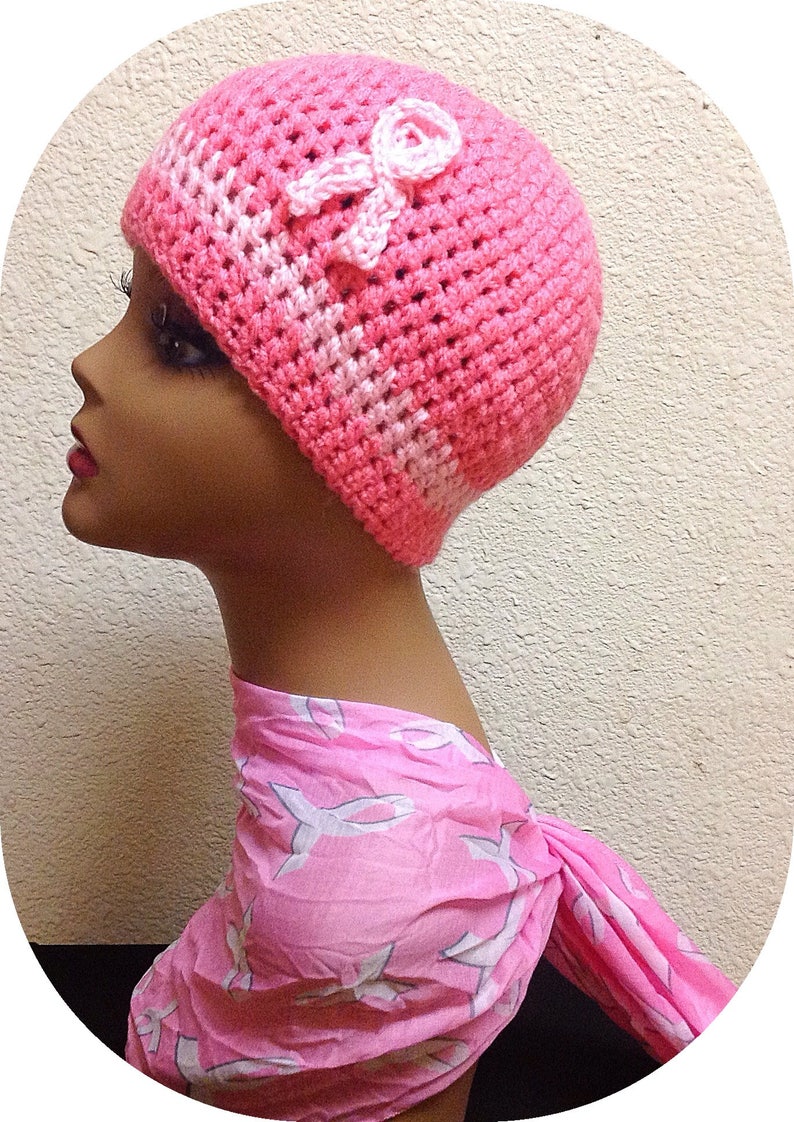 Breast Cancer Awareness, Pink Ribbon Hat, Chemo Cap, Breast Cancer Gift