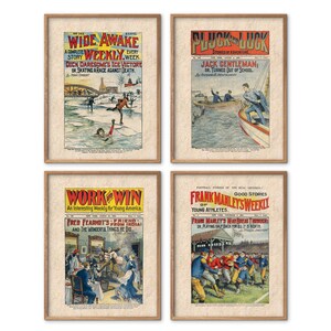Pulp Fiction Comic Covers Secret Service Magazine Novel Vintage Prints Digital Download Old Penny Dreadfuls Paper Boy Man Cave Wall Art cs