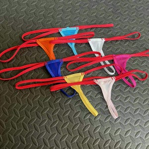 Mini Triangle Thong Panties Exotic Lingerie Femme T-back Low Rise G-string Briefs Underwear Candy Colorful Sexy Knicker Womens Intimate