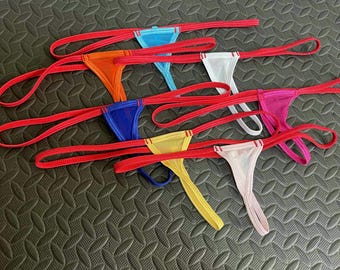 Mini Triangle Thong Panties Exotic Lingerie Femme T-back Low Rise G-string Briefs Underwear Candy Colorful Sexy Knicker Womens Intimate