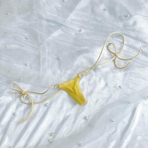Waist Tie Sexy Lingerie Bikini Thong Triangle Micro Sexy Mini String Soft Mesh Ladies Tback Ultra Small Panites Short Crotch