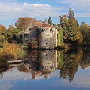 Scotney Castle Autumn Reflection mounted Photo Print photography