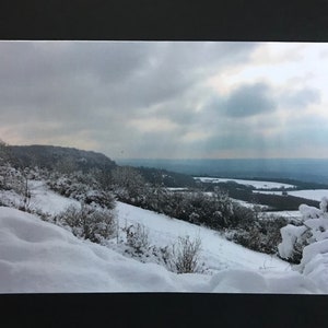 A5 Christmas Card - (11cm x 15cm when folded) Snow Scene - Kent Countryside - Free postage