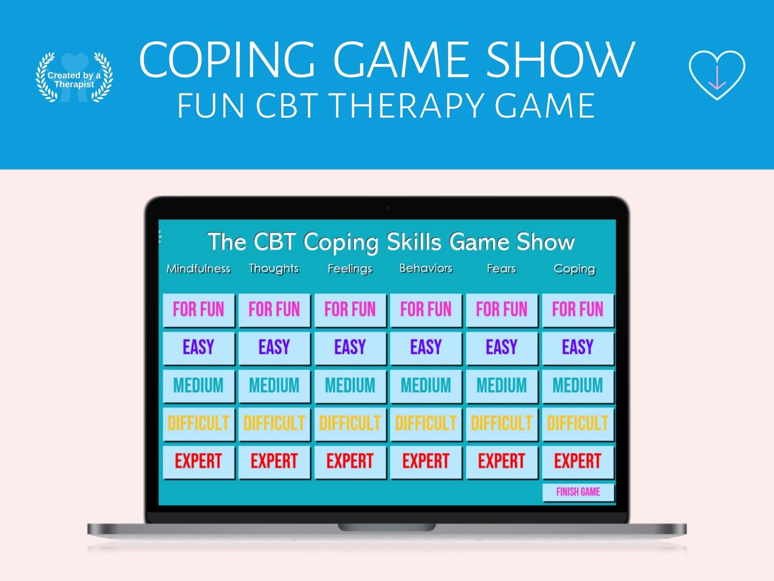Coping Skills Jeopardylike Game Show, Therapy Games, Group Therapy Activity, Coping Skills, CBT