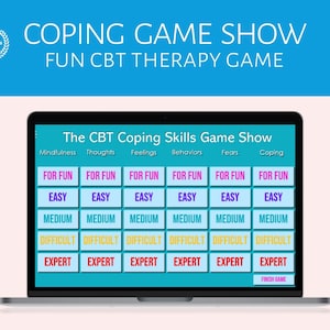 Programa de juegos tipo peligro sobre habilidades de afrontamiento, juegos de terapia, actividad de terapia de grupo, habilidades de afrontamiento, terapia CBT, grupos de terapia para adultos, terapia para adolescentes