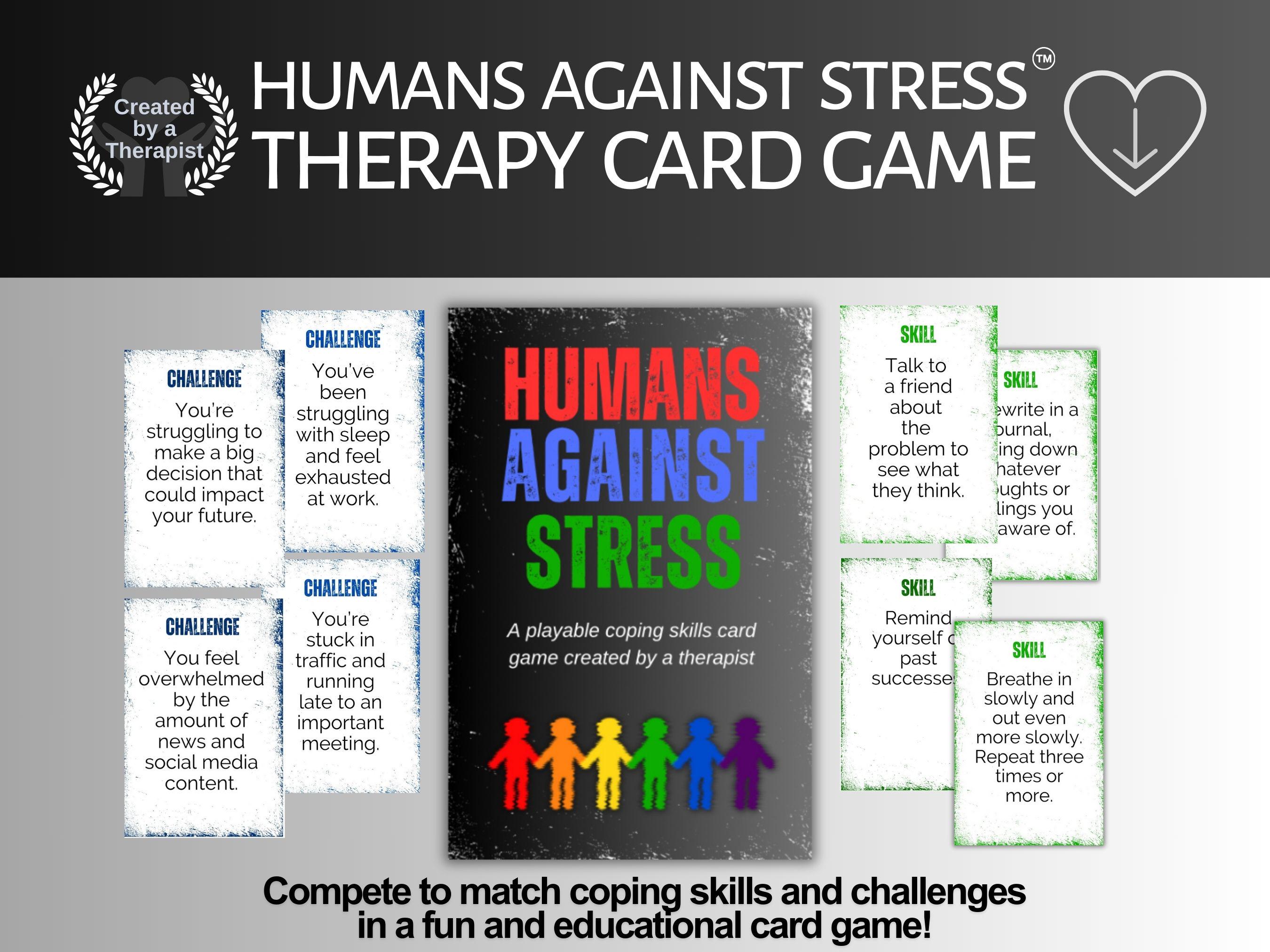 Humans Against Stress Card Game: Coping Skills & Challenges (printable ...