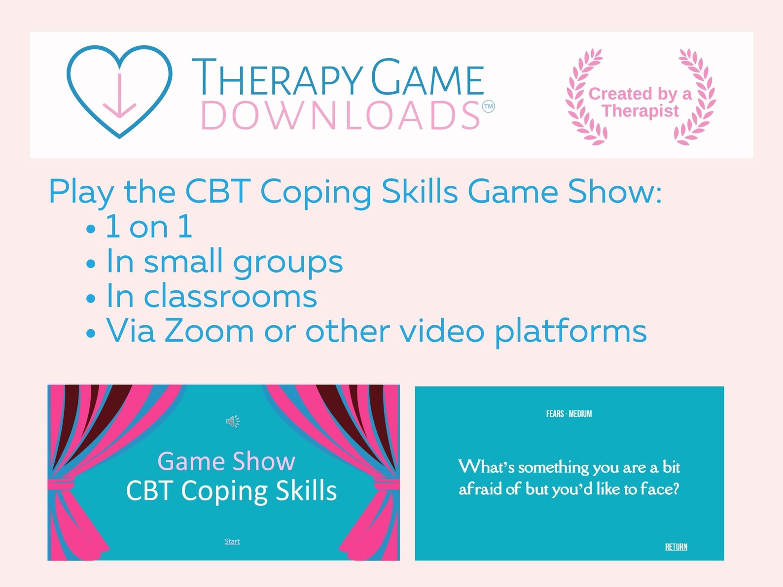 Coping Skills Jeopardylike Game Show, Therapy Games, Group Therapy Activity, Coping Skills, CBT