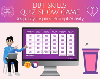 Juego de preguntas y respuestas sobre habilidades de TCD: Terapia inspirada en Jeopardy (PowerPoint y PDF)