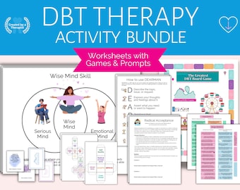 DBT Skills Bundle: Therapy Games, Worksheets, and Prompts (PDF)