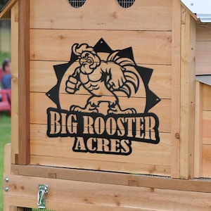 Personalized Chicken-Rooster Farm Metal Sign- Chicken Coop Sign