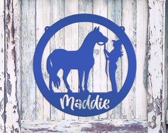 Custom Horse Name Metal Sign, Horse owner gift, Gift For  barrel racer