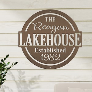 Personalized Lake House Sign with Established Date