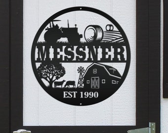 Personalized Farm Scene Sign - Your Name _ Your Wording