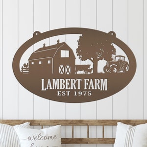 Oval Farm Sign with Family name and Established Date