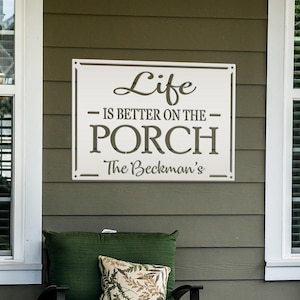 Personalized Life Is Better On The Porch Metal Sign