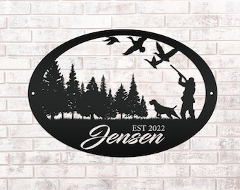 Duck Hunting Scene Sign, Personalized Gift for the Duck Hunter, Unique Gift Idea, Custom Metal Wall Art, Home Decor