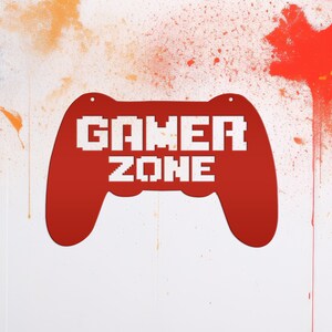 Gamer Zone Metal Sign-Kids Room-Home Decor
